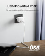 Belkin Compact USB Charger (45W) with USB-C/USB-C Cable, Fast Charging for Apple iPhone 16, 15, 14, Plus, Pro, Pro Max, Samsung Galaxy S25 Series, S24, Pixel 9, iPad, AirPods - White