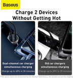 Baseus Particular Digital Display QC + PPS Dual Quick Charger Car Charger 65W Silver — Silver