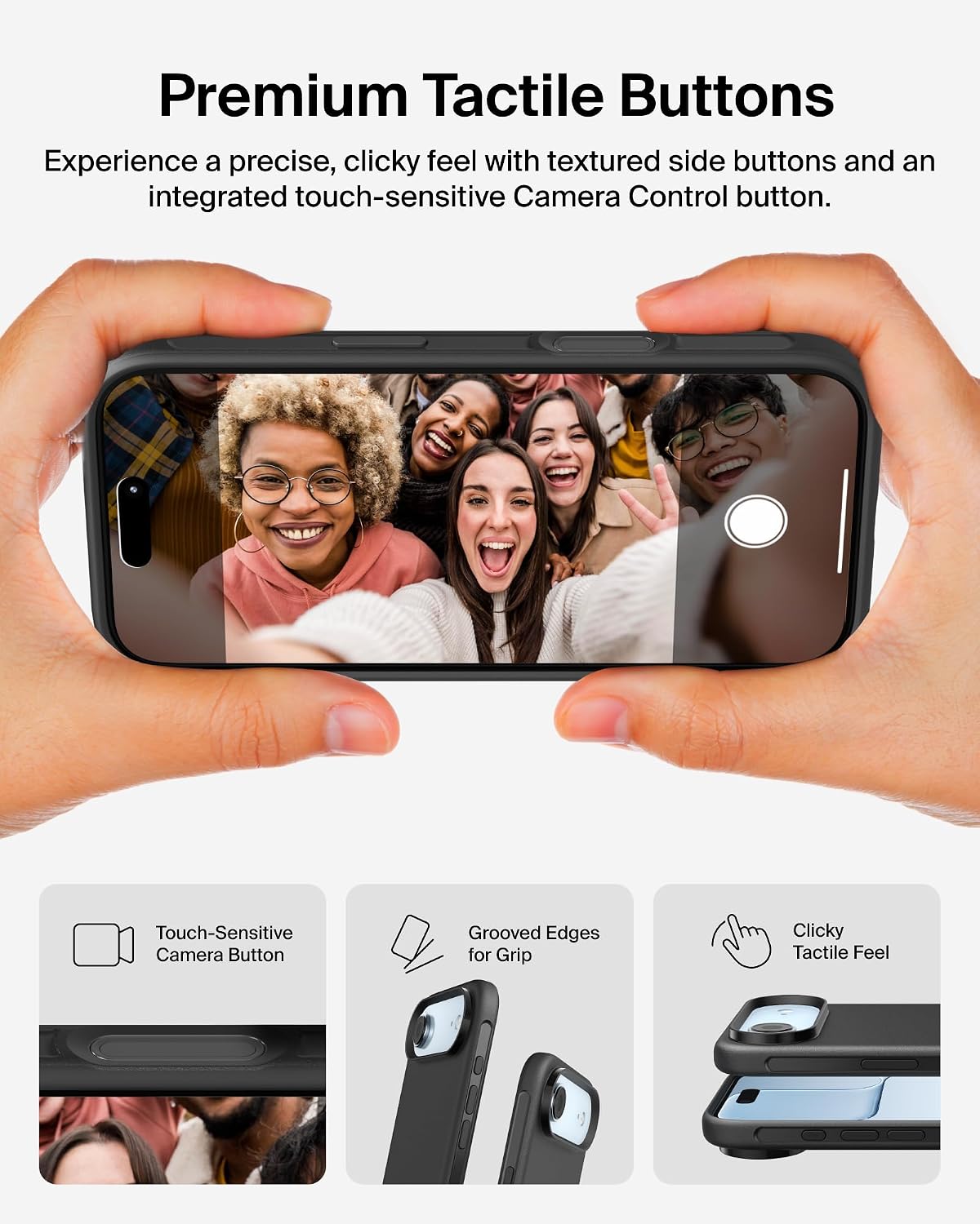Belkin SheerForce Protect MagSafe Compatible iPhone Air Case with Slim Design & Anti-Scratch Treated Coating - Magnetic, Transparent, & Shockproof Protective iPhone Case - Black