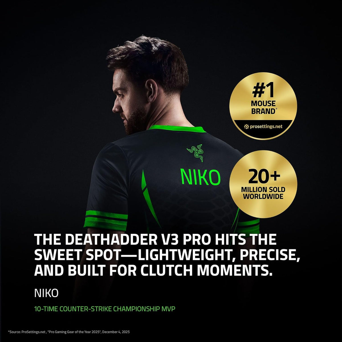 Razer DeathAdder V3 Pro Wireless Gaming Mouse — Black — product image 3