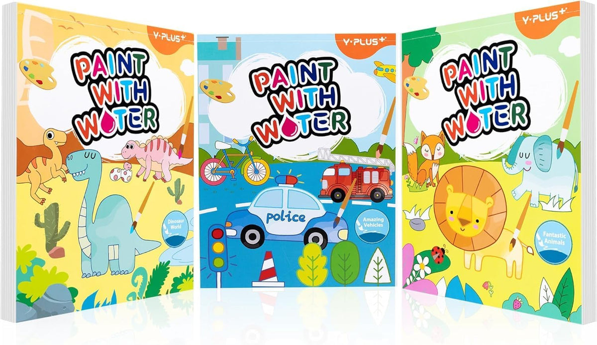 YPLUS Paint with Water Activity Books — 3 Books Set