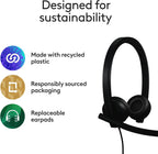 Logitech H570E USB-A Stereo Headset — Teams — Black