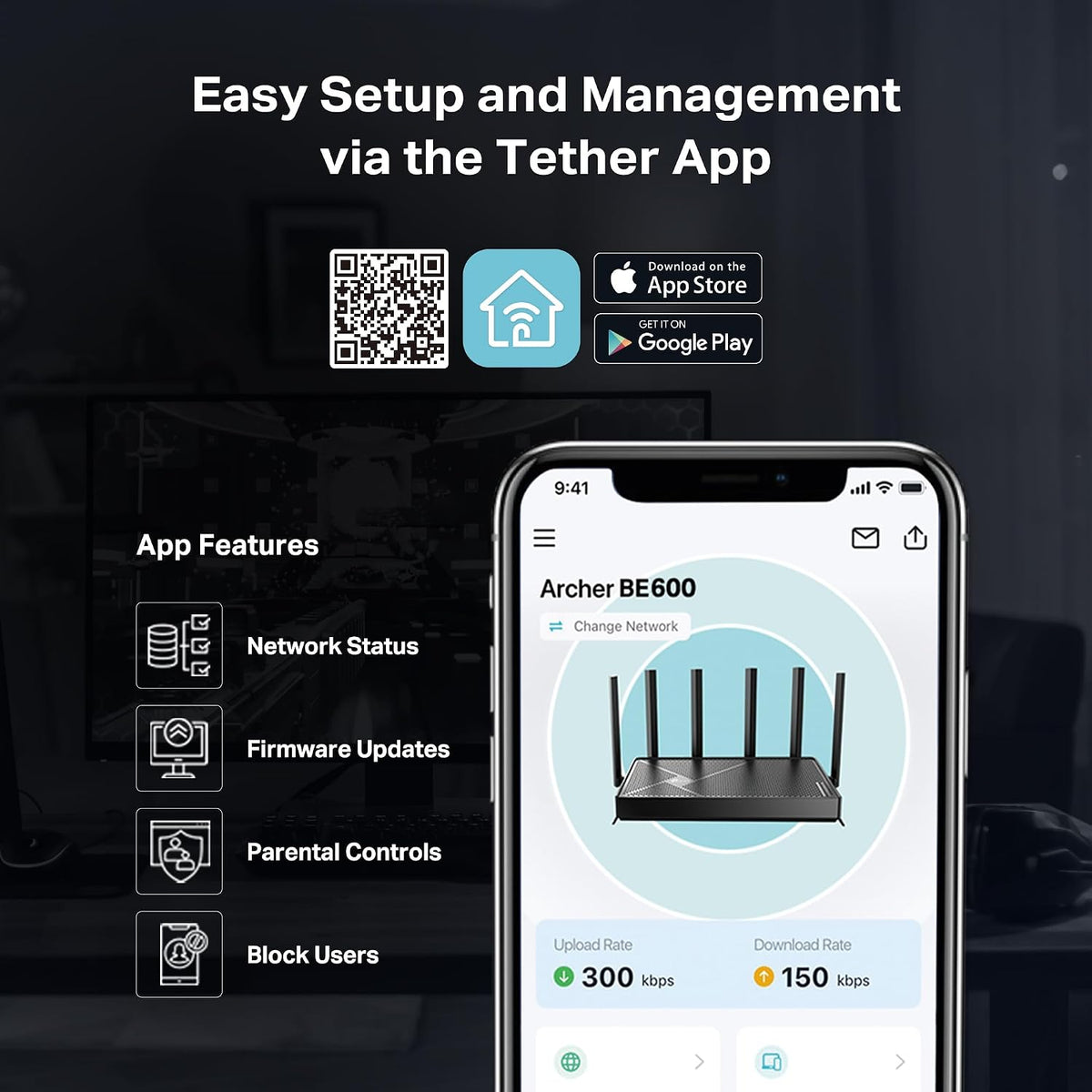 Tp-Link Tri-Band Be9700 Wifi 7 Router Archer Be600 | 10G Wan/Lan +2.5G +3× 2.5G Lan Ports, New 320Mhz Channel Covers Up To 2,600 Sq. Ft And 120 Devices|Vpn, Homeshield For Network Security