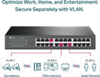 TP-Link TL-SG1024DE 24-Port Gigabit Unmanaged Pro Switch (Plug&Play, Gigabit Ports, Metallgehäuse, VLAN, QoS, Lifetime warranty)