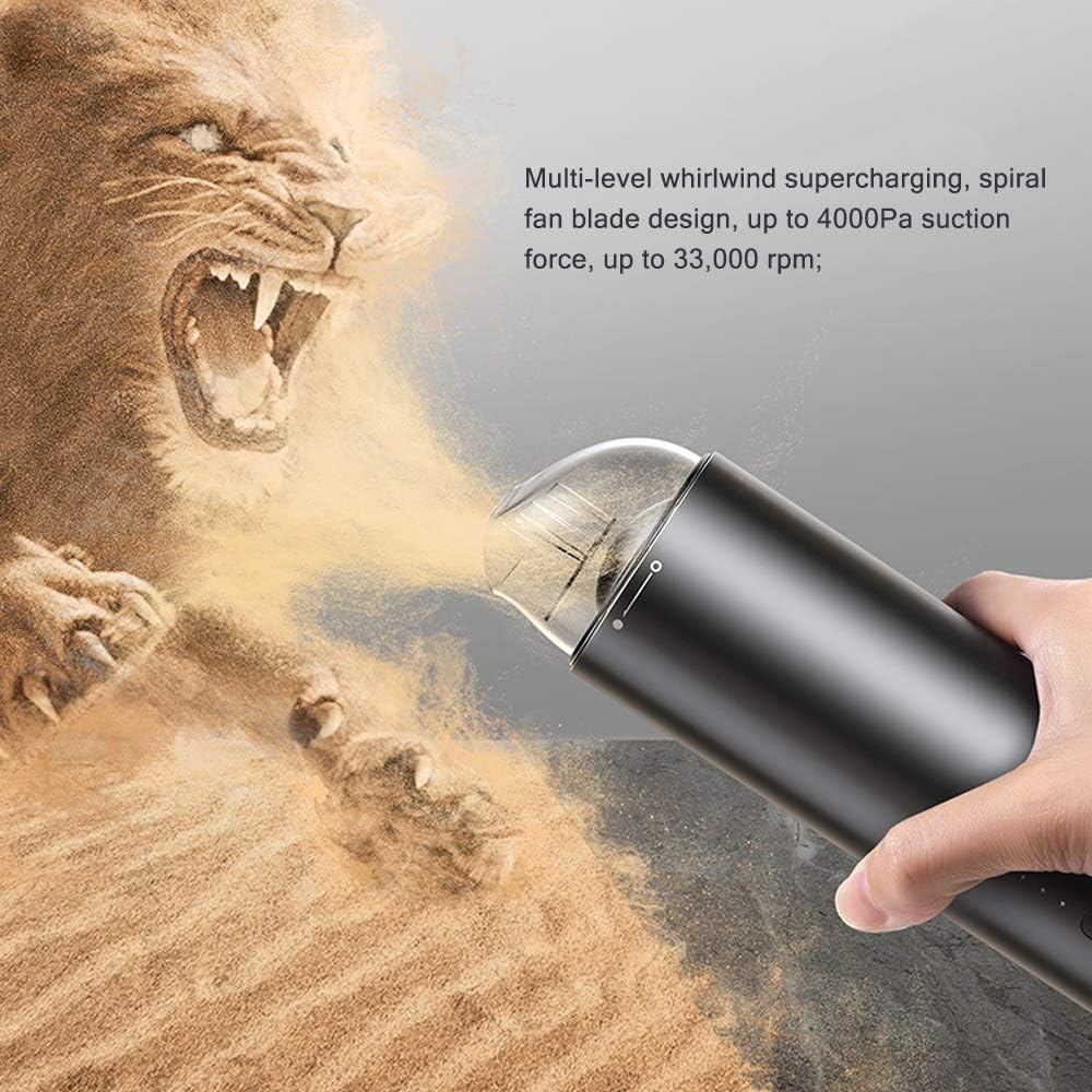Baseus Car Vacuum Cleaner 4000Pa Wireless Handheld For Auto Home Interior Cleaner Mini Portable Vaccum Vacuum Cleaner for Car Dry Wet Amphibious Auto Supplies (Black) — Black