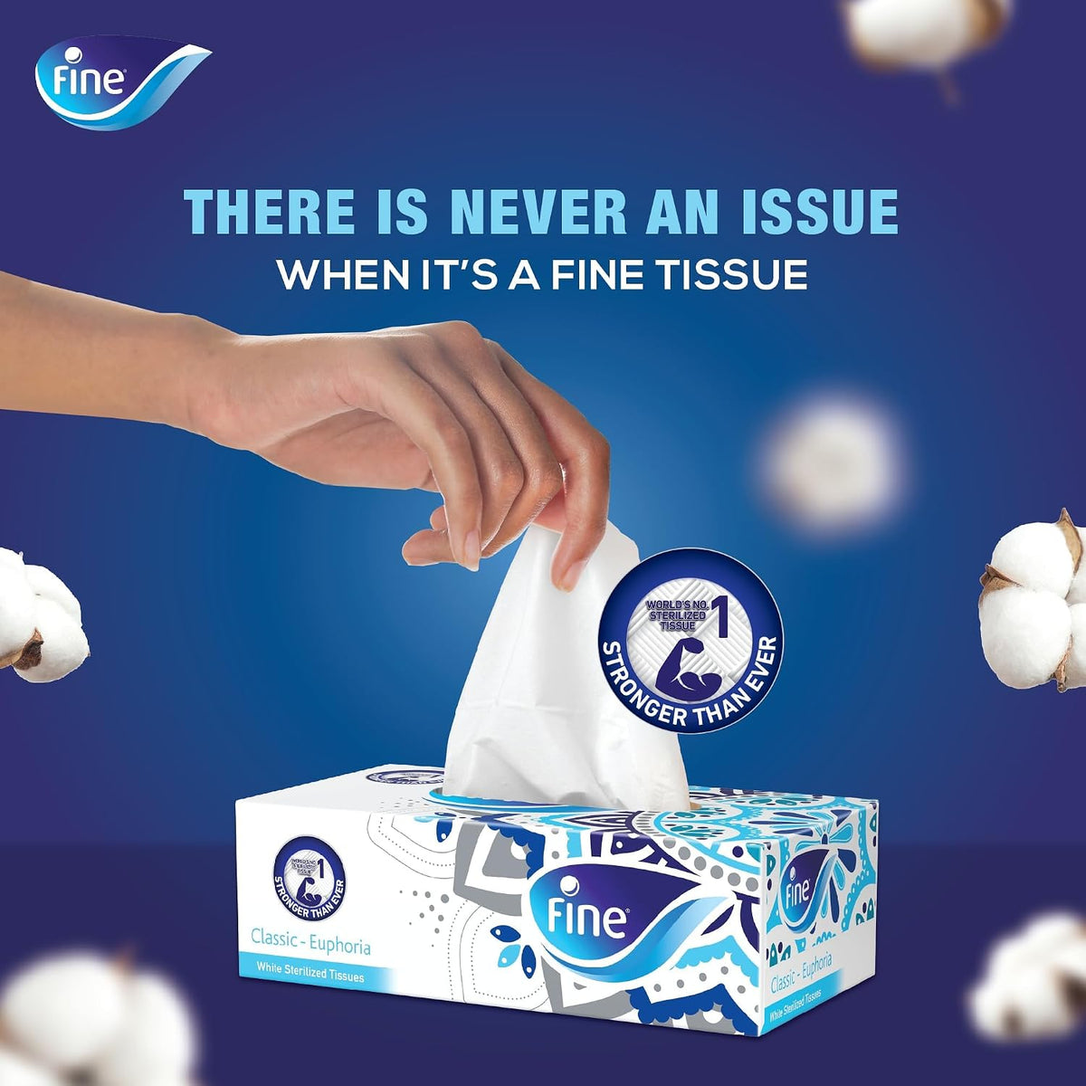Fine Facial Tissue Boxes, 5 Packs of 130 Sheets x 2 Ply — additional view 2