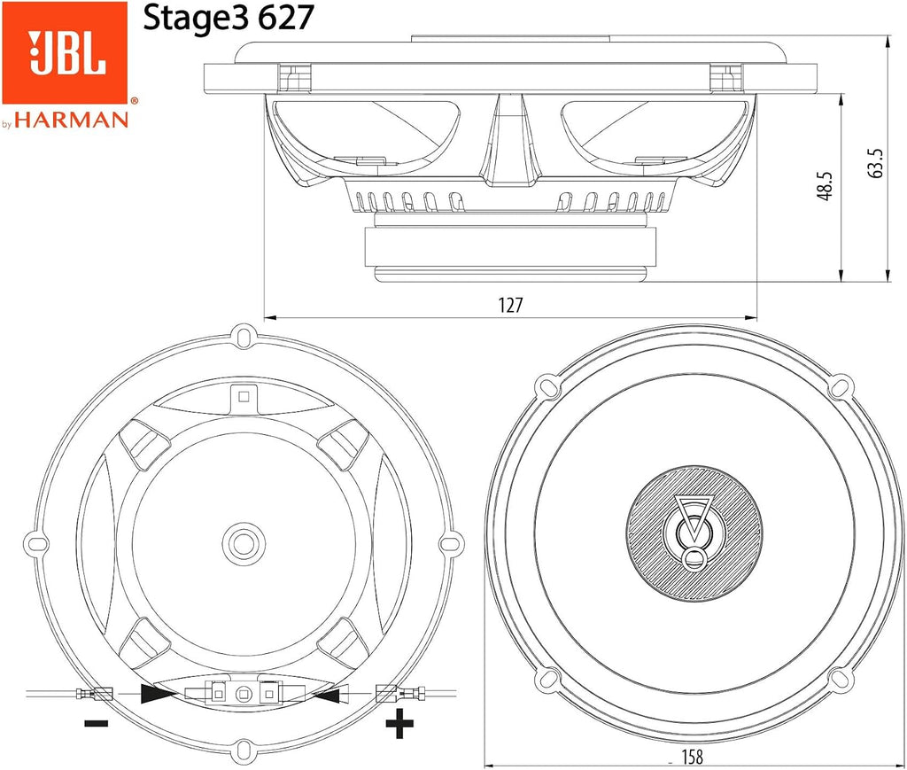 JBL Stage3 627 6.5-Inch Car Speaker Set