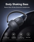 Baseus Bass 35 Max Wireless Over-Ear Headphones — Grey