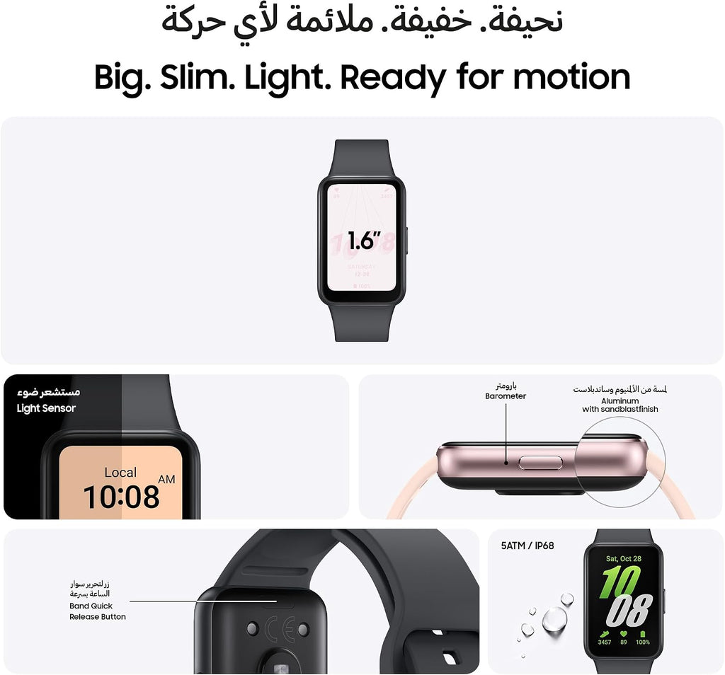 Samsung Galaxy Fit3 Smartwatch, Exercise and Sleep Tracking, Fall Detection, Bluetooth, 40mm, Gray