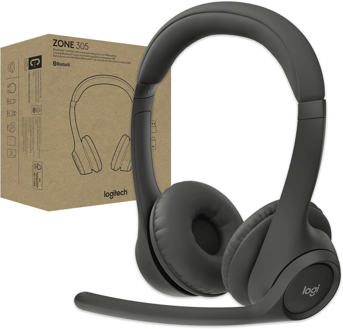 Logitech Zone 305 for Business Headset — Teams — Black