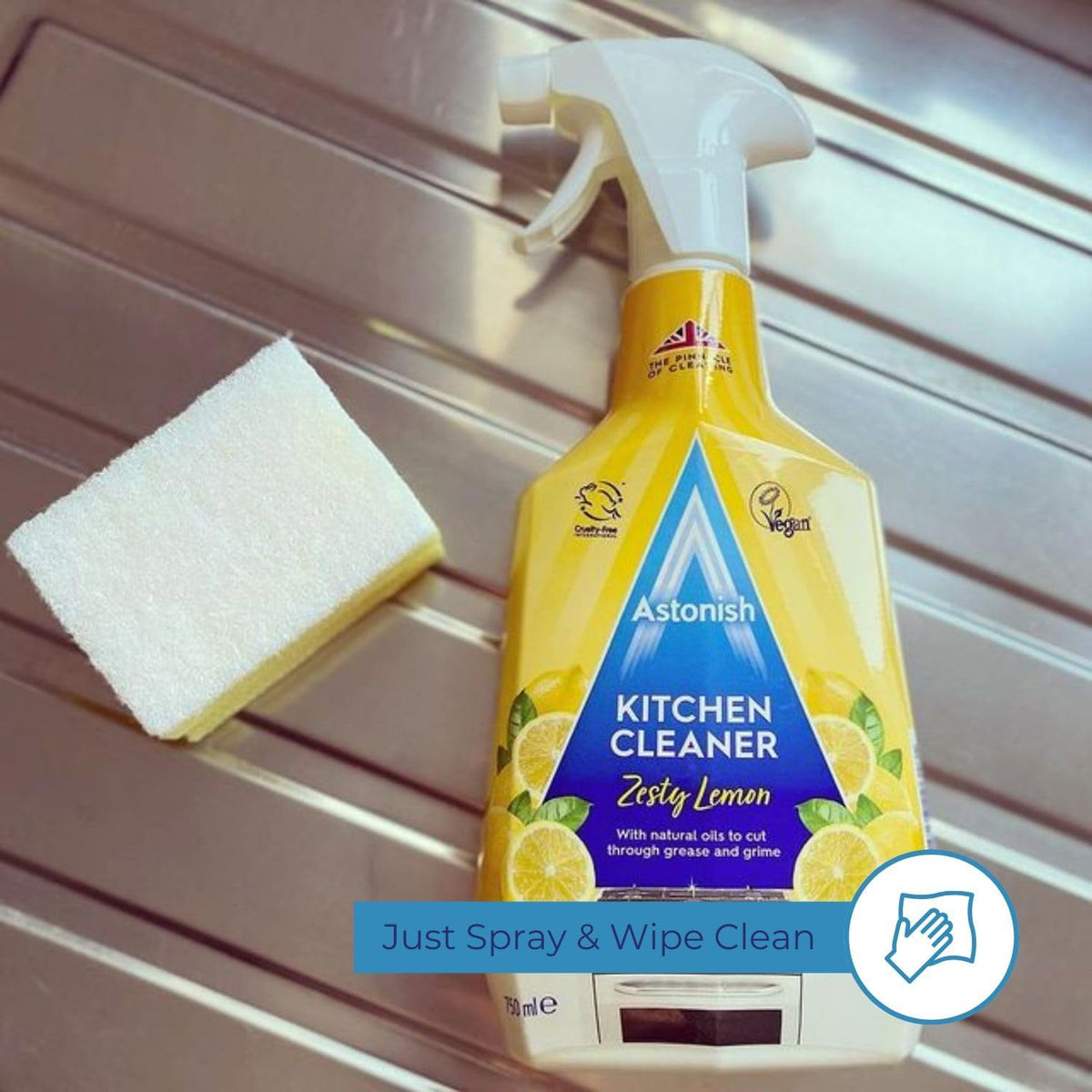 Astonish Kitchen Cleaner - Blended With Natural Oils - Tough on Dirt & Grime -Deep & Effective Cleaning - Easy to Use - Eco Friendly - Vegan - Cruelty Free - Zesty Lemon Fragrance -750ML — additional product view 5