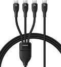 Baseus 3-in-1, 100W Multi Charging USB C to USB C Cables, 1.5M Braided fast Charging Type C charger cable — 1.5 Meters — Black