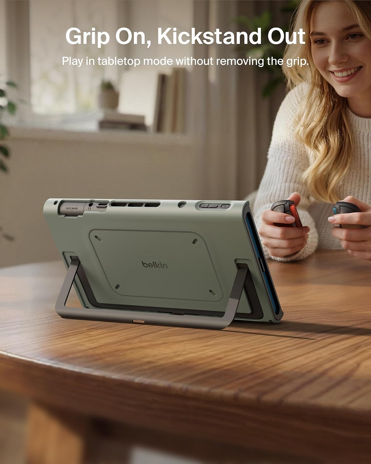 Belkin Nintendo Switch 2 Case Grip, Dockable & Quick-Release Design, Ergonomic Non-Slip, Kickstand Compatible Protective Case, Detachable & Comfortable Joy-Con 2 Handheld Grip, Travel Controller case