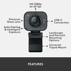 Logitech StreamCam Webcam — Graphite
