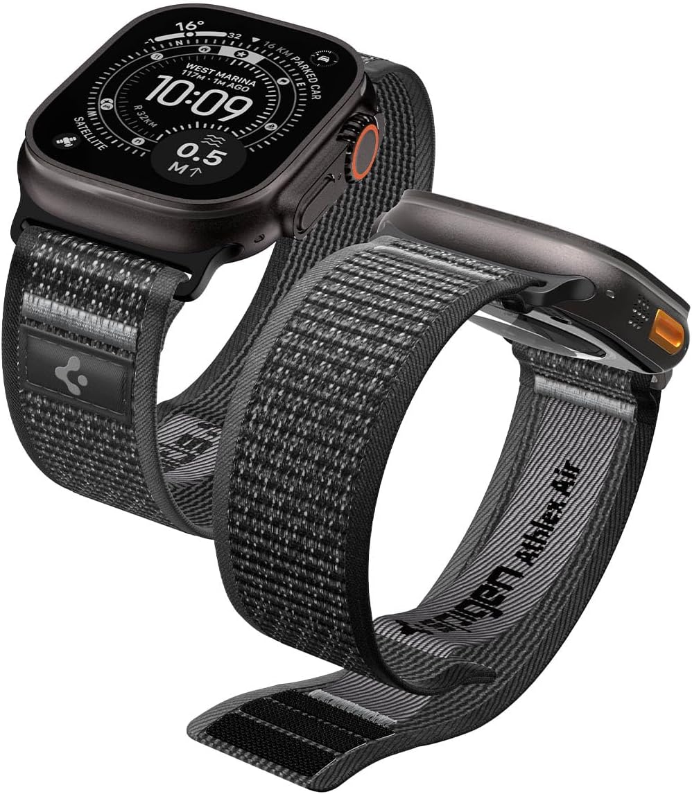 Spigen Athlex Air 2 for Apple Watch Band for Apple Watch Ultra 4/3/2/1 49mm — Active Black Gray — main product image