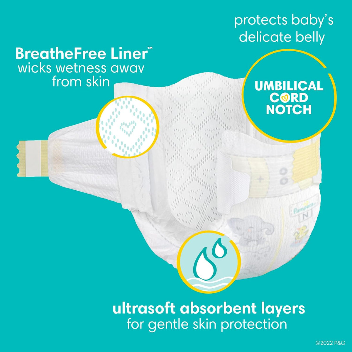 Pampers Diapers Newborn/Size 0 (< 10 lb), 120 Count - Swaddlers Disposable Baby Diapers, Giant Pack (Packaging May Vary)