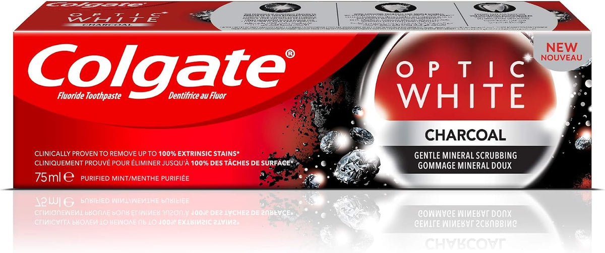 Colgate Optic White Charcoal Whitening Toothpaste 75ml Pack Of 2 — additional product view 4