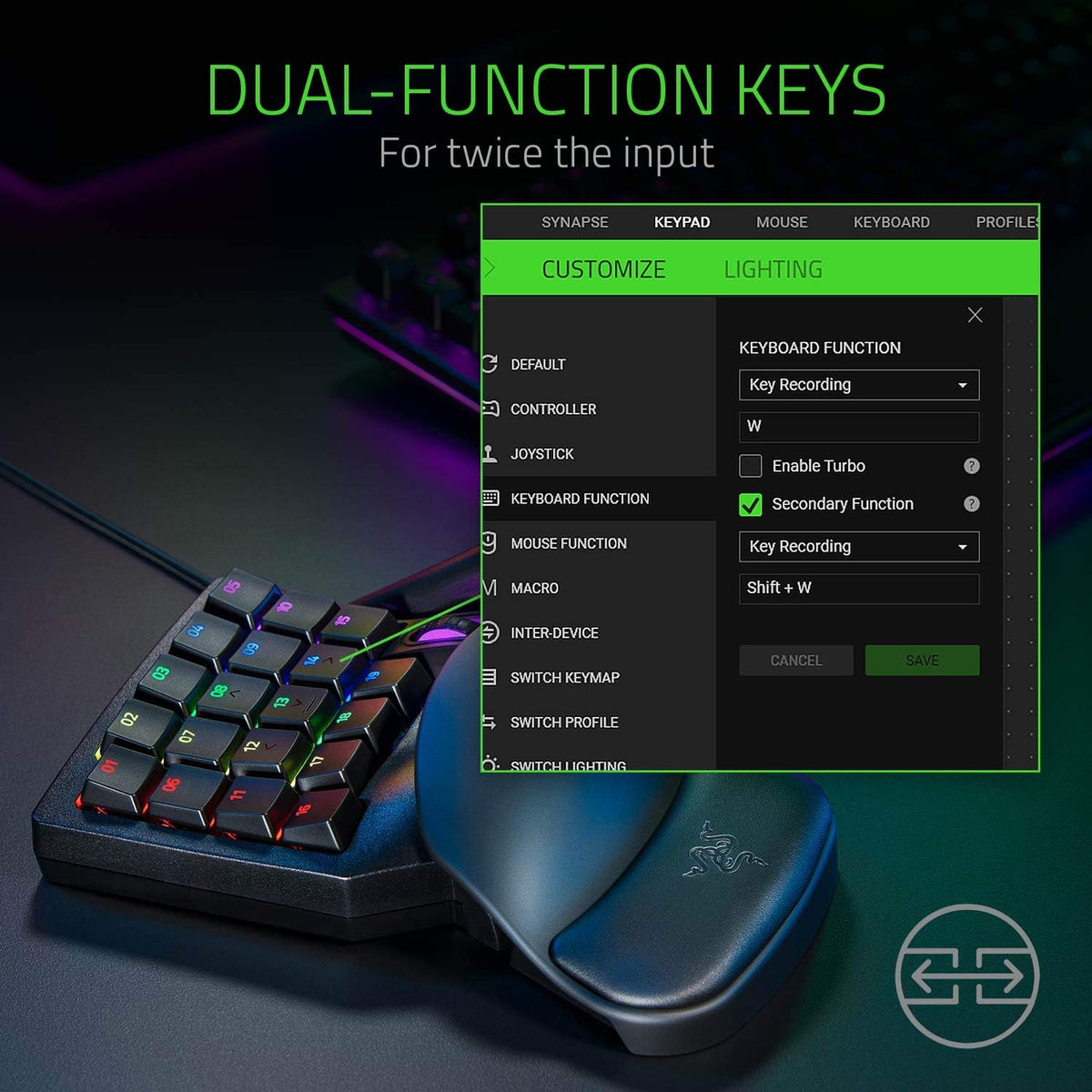Razer Tartarus Pro Gaming Keypad — Black — product image 10