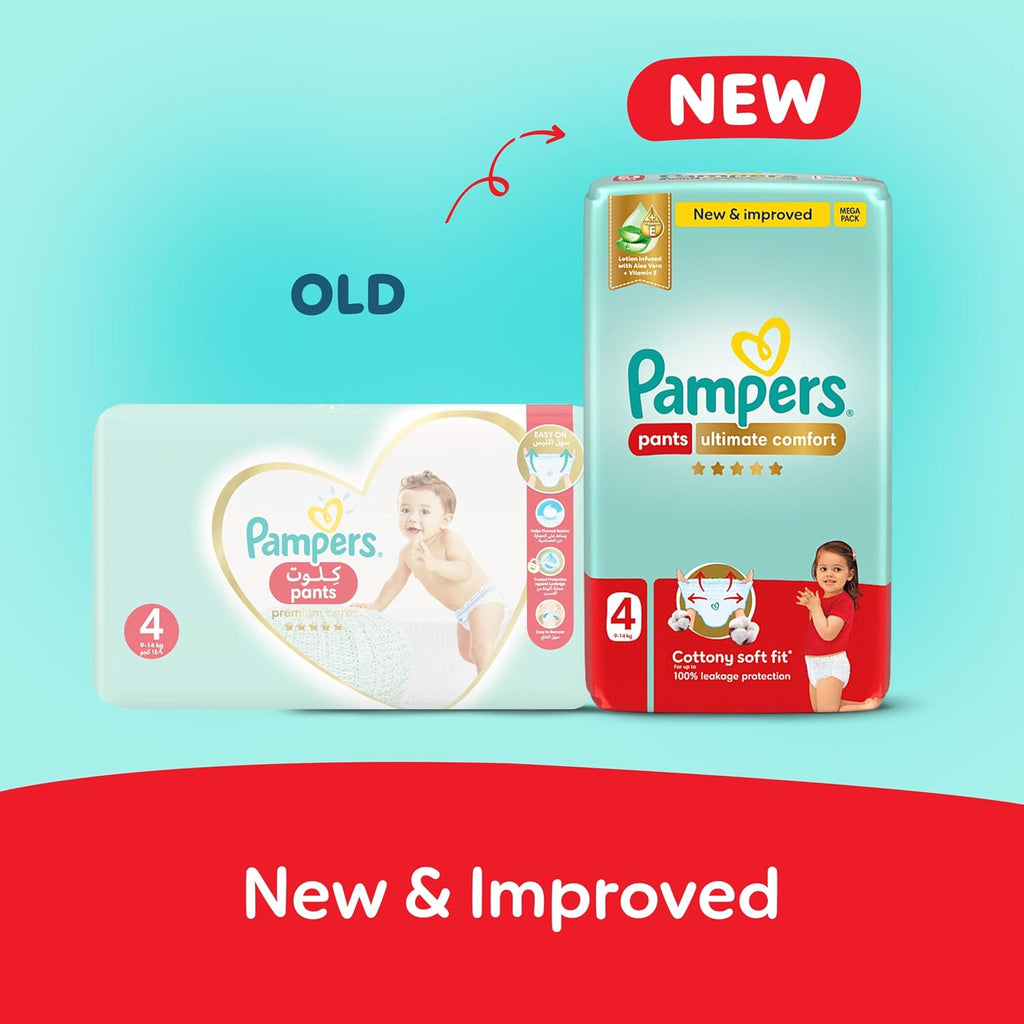 Pampers Ultimate Comfort Culotte Pants Diapers Size 4, 9-14kg SSP 100 Count
