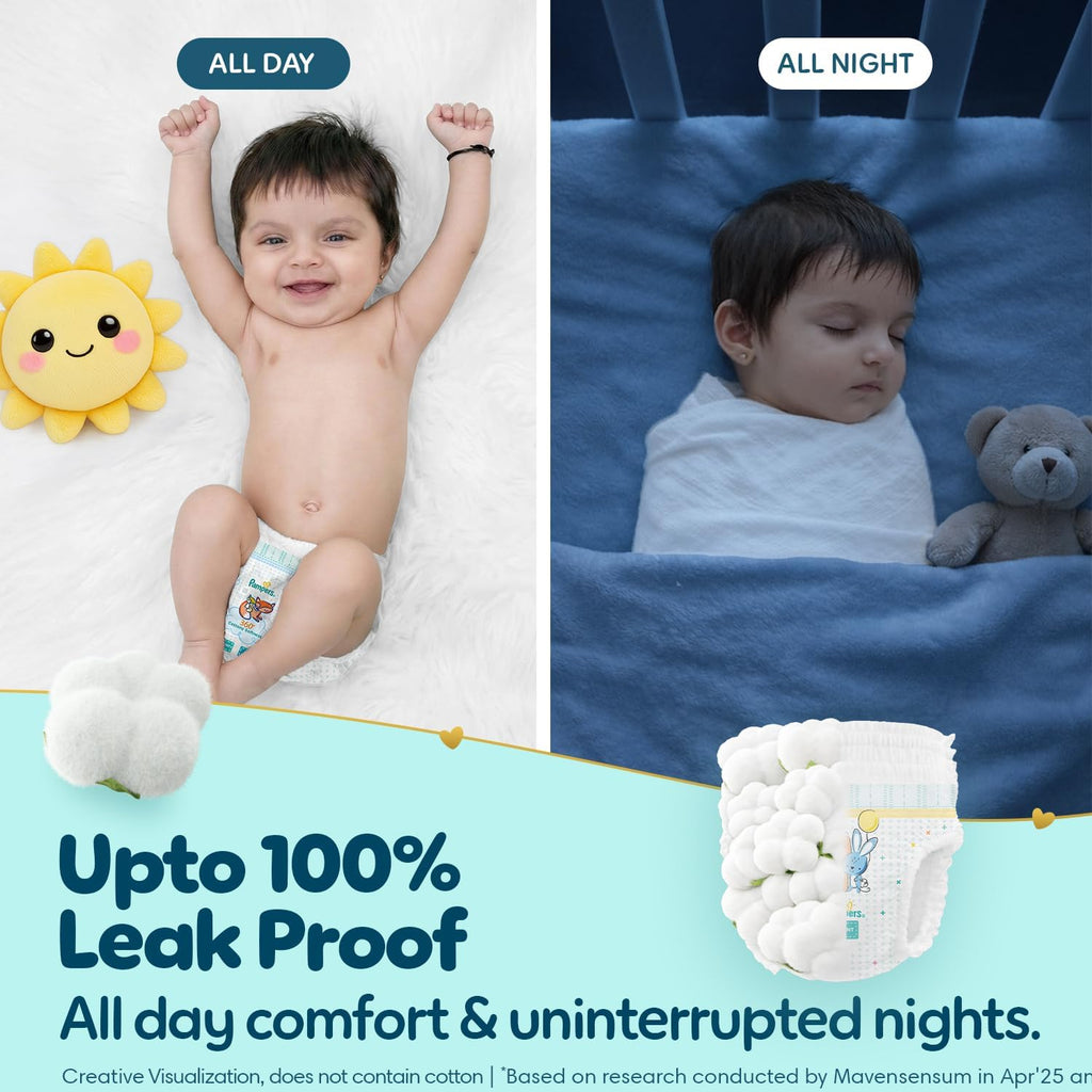 Pampers Premium Care Pant Style Baby Diapers S 26 Count | No Marks Design | Voted India’s #1 Softest Diaper | All in 1 diaper with 360 Cottony Softness