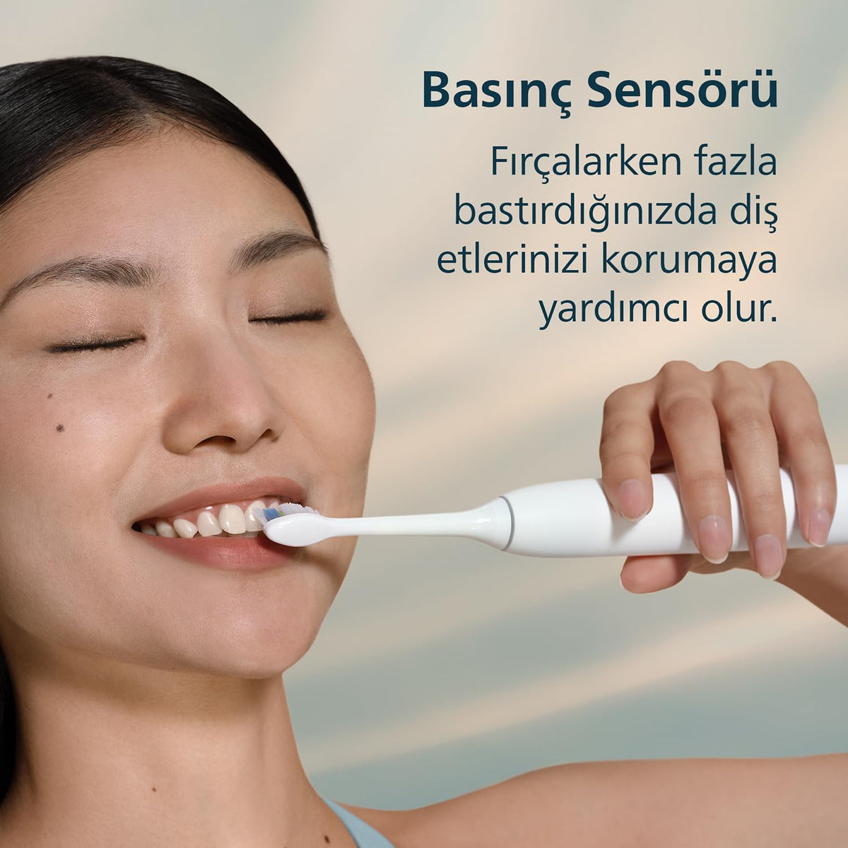 Philips Sonicare 5300 Electric Toothbrush HX7108/03, White, Next-Generation Sonicare Technology, Pressure Sensor, 2 Intensity Levels, Travel Case Included, 2 Brush Heads — White