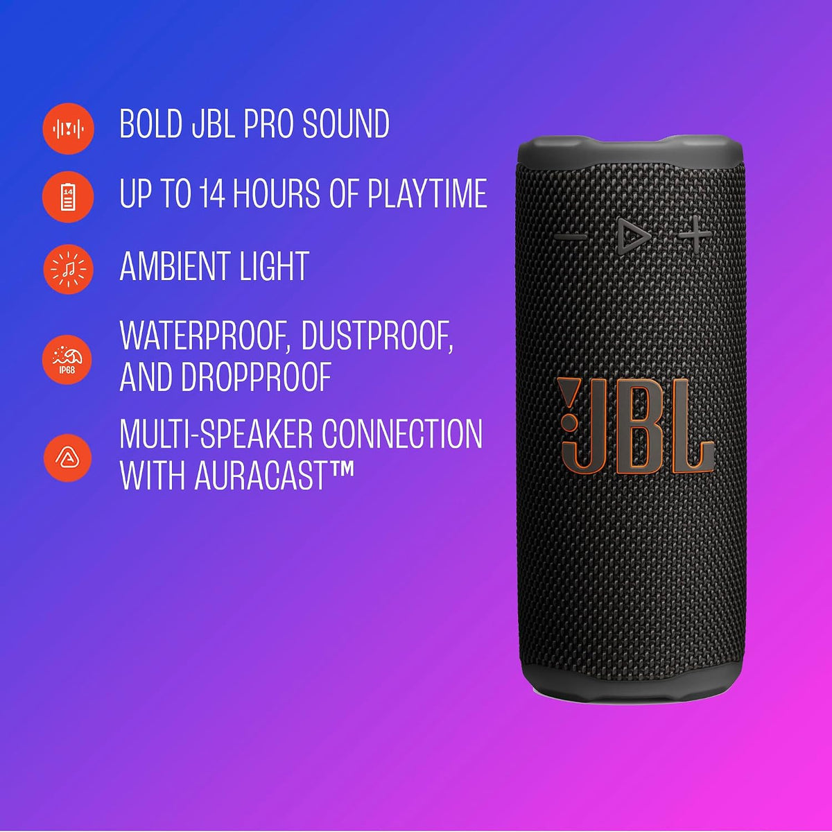 JBL Grip Portable Bluetooth Speaker — Black