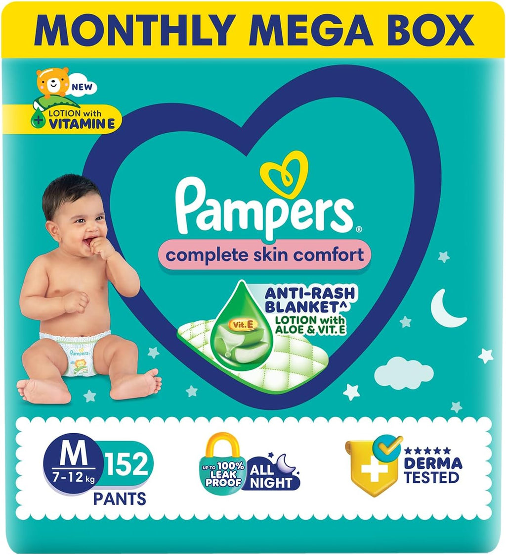 Pampers New Diapers Pants Monthly Box Pack, Medium (152 Count)