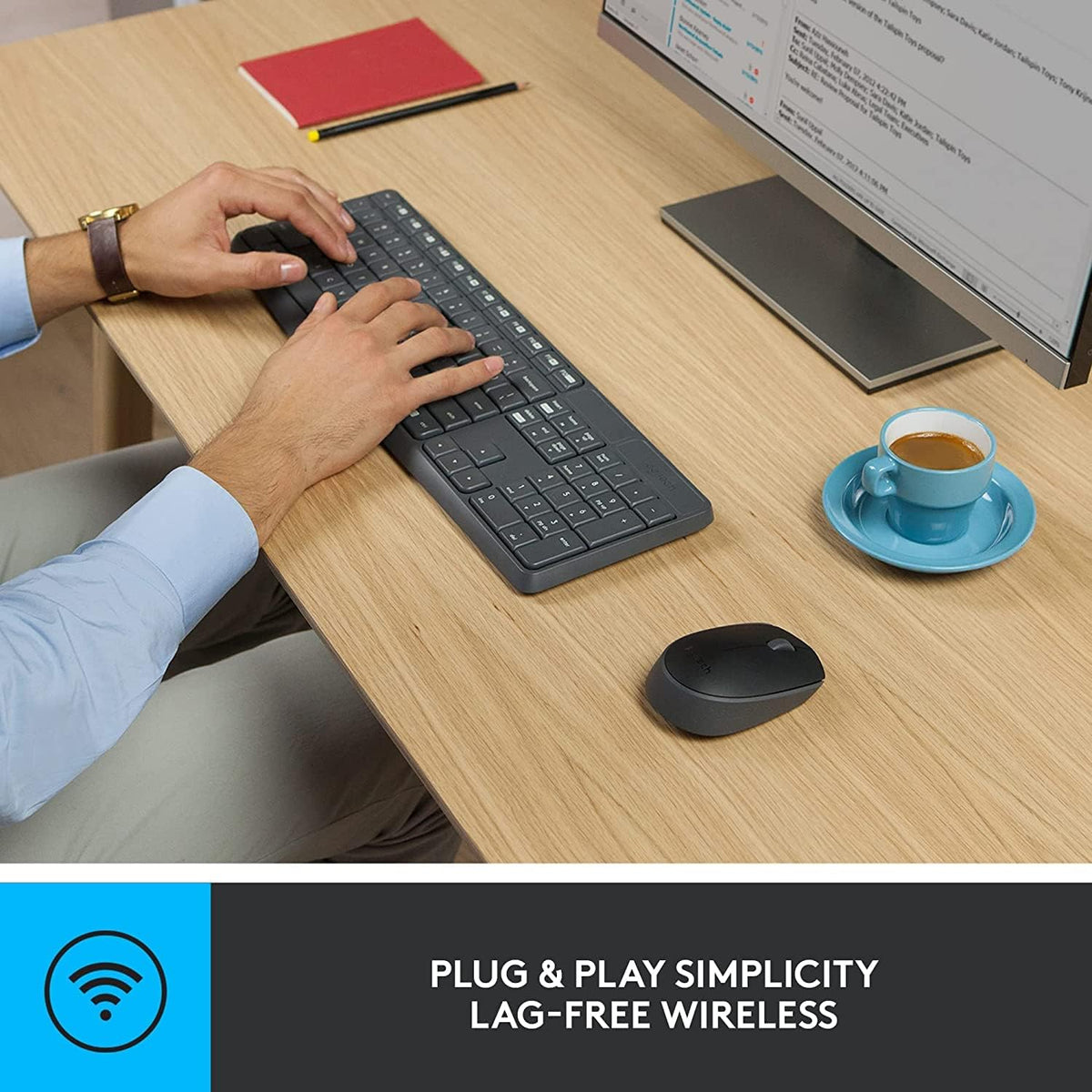 Logitech MK235 Keyboard and Mouse Combo — Black