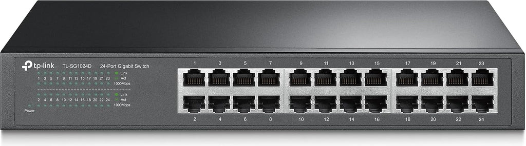 TP-Link 24-Port Gigabit Ethernet Switch, Rack-Mount/Desktop, Steel Case(TL-SG1024D)