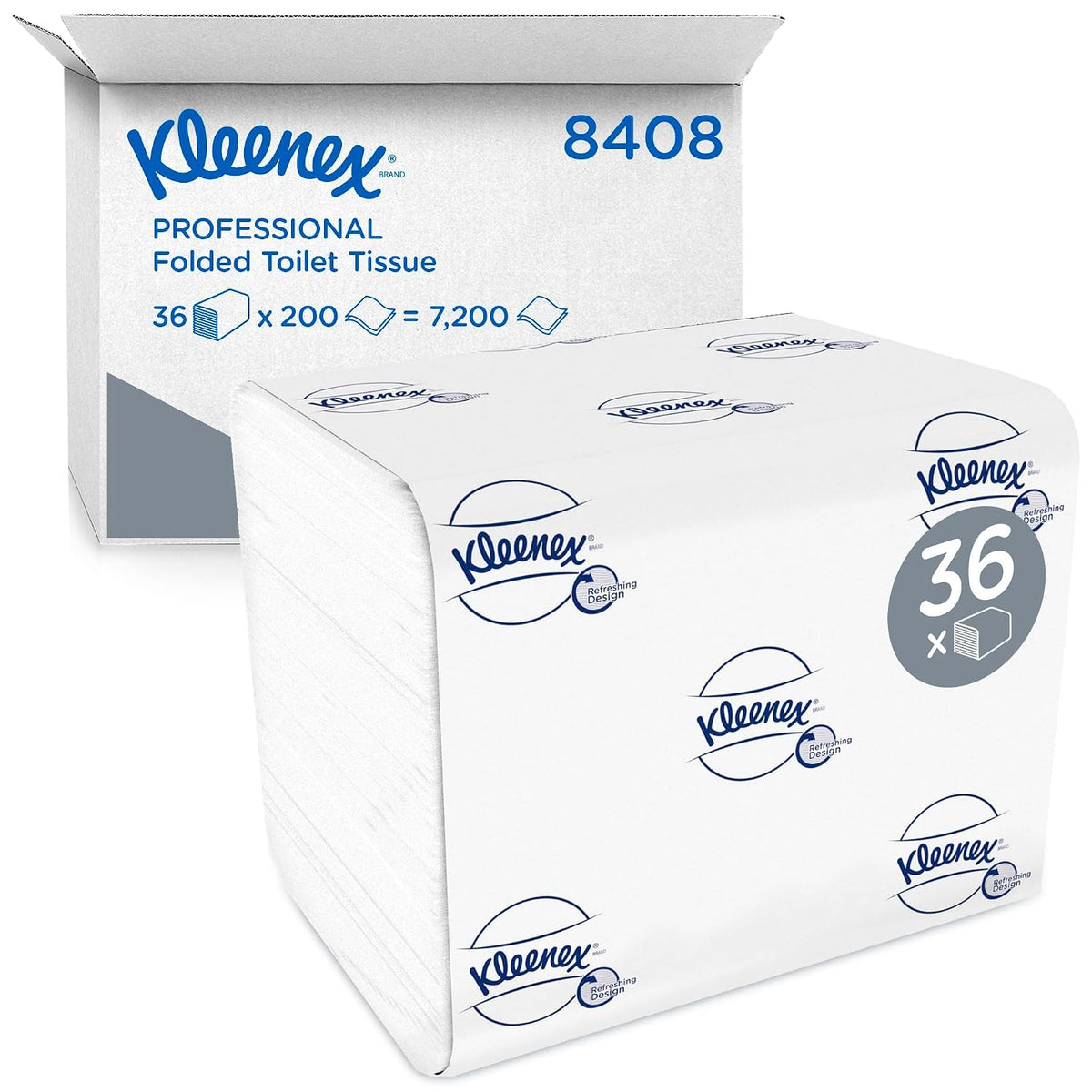 Kleenex® Folded Toilet Tissue – 2-Ply Soft & Comfortable Bulk Toilet Paper for Hygienic (7,200 Sheets Total) — additional view 2