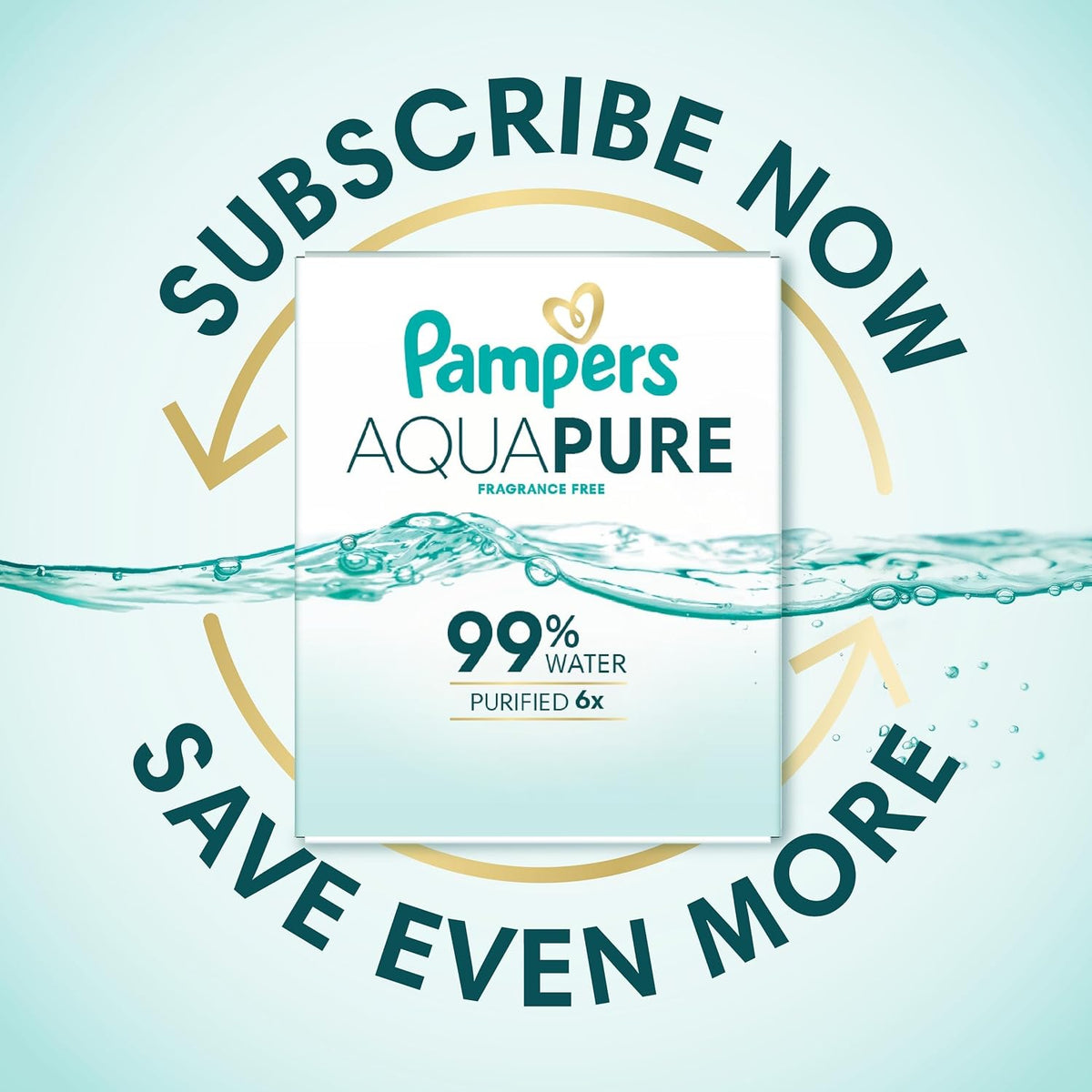 Pampers Aqua Pure Sensitive Baby Wipes, 99% Water, Hypoallergenic, Unscented (896 Count, 16 Flip-Top Packs)