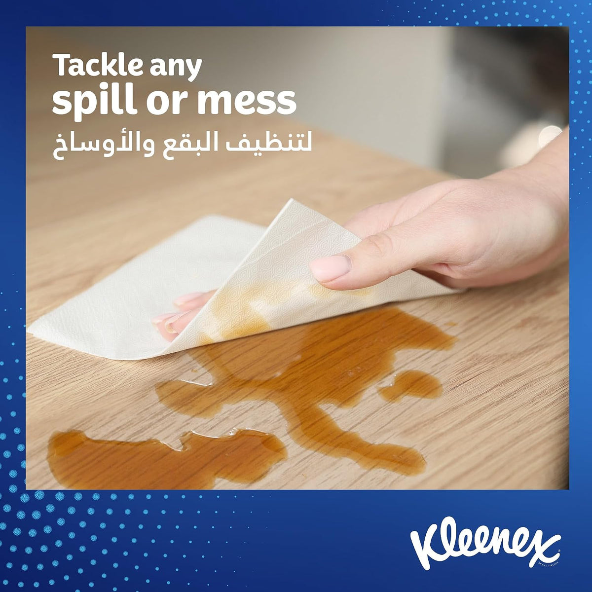 Kleenex Multi Purpose Kitchen Tissue Paper Towel, 2 PLY, 8 Rolls x 90 Sheets, Absorbent Towels for all Surfaces — additional view 3