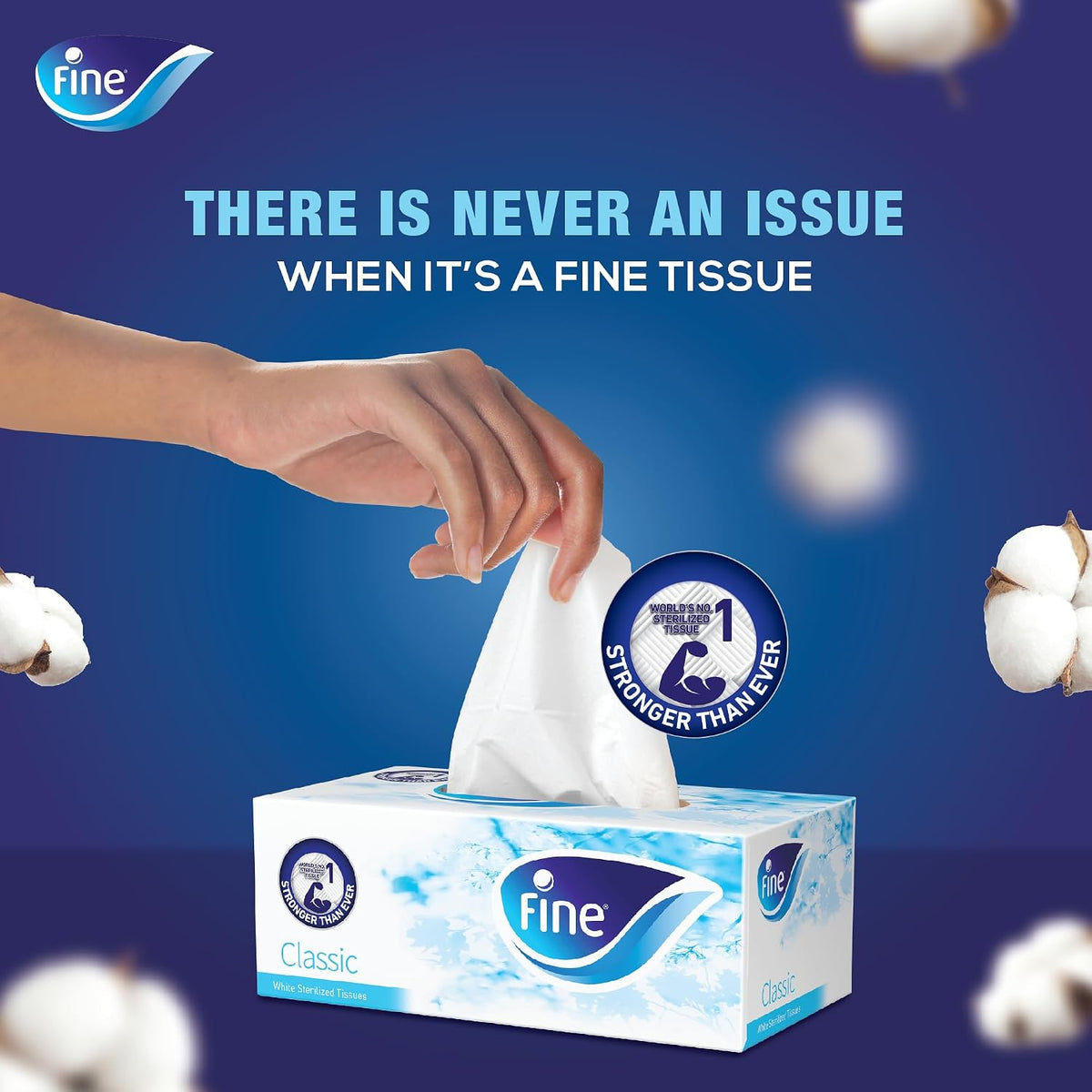Fine Facial Tissue Boxes, 5 Packs of 170 Sheets x 2 Ply — additional view 2