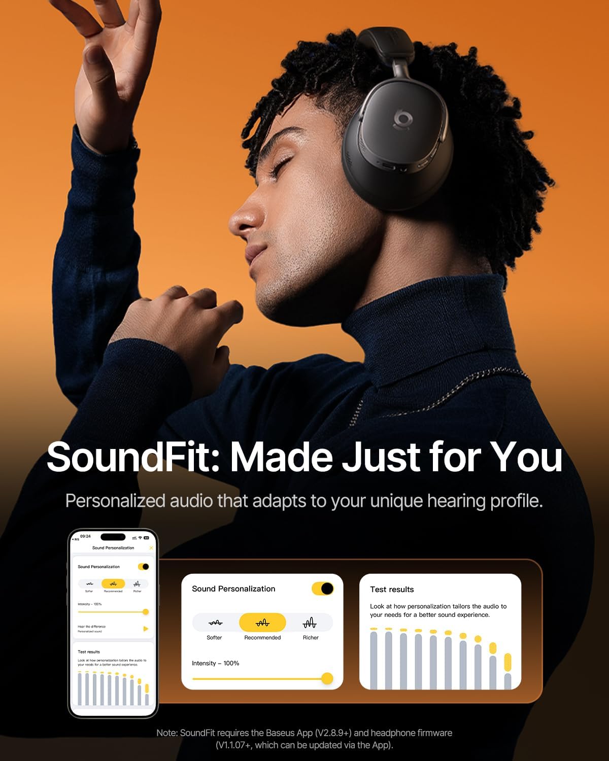 Baseus Inspire XH1 Noise-Cancelling Headphones — Black