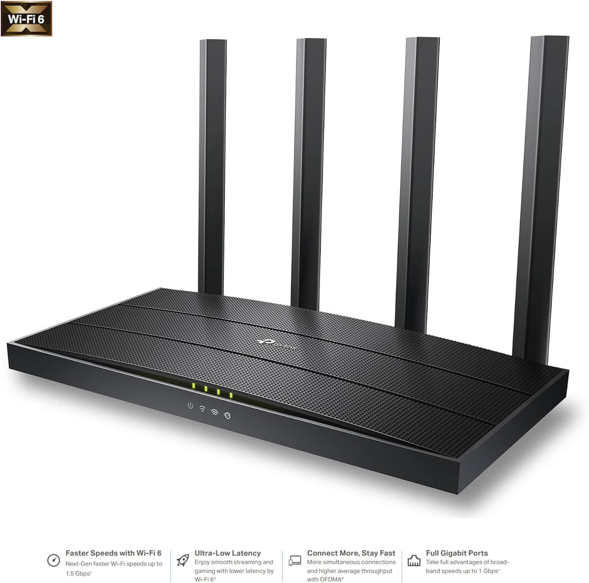 TP-Link Archer AX12 New Generation WiFi 6 AX1500Mbps Dual Band WiFi Router with Gigabit LAN/WAN Ports, WPA3 Security, 4 High-Performance External Antennas for Gaming Xbox/PS4/Steam and 4K