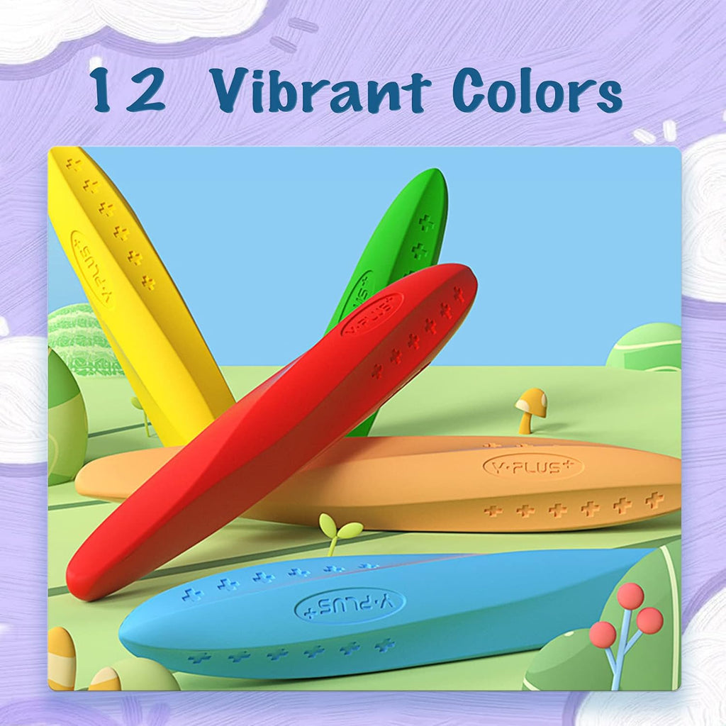 YPLUS Triangle Crayons — 12 Colours — 12 Colours