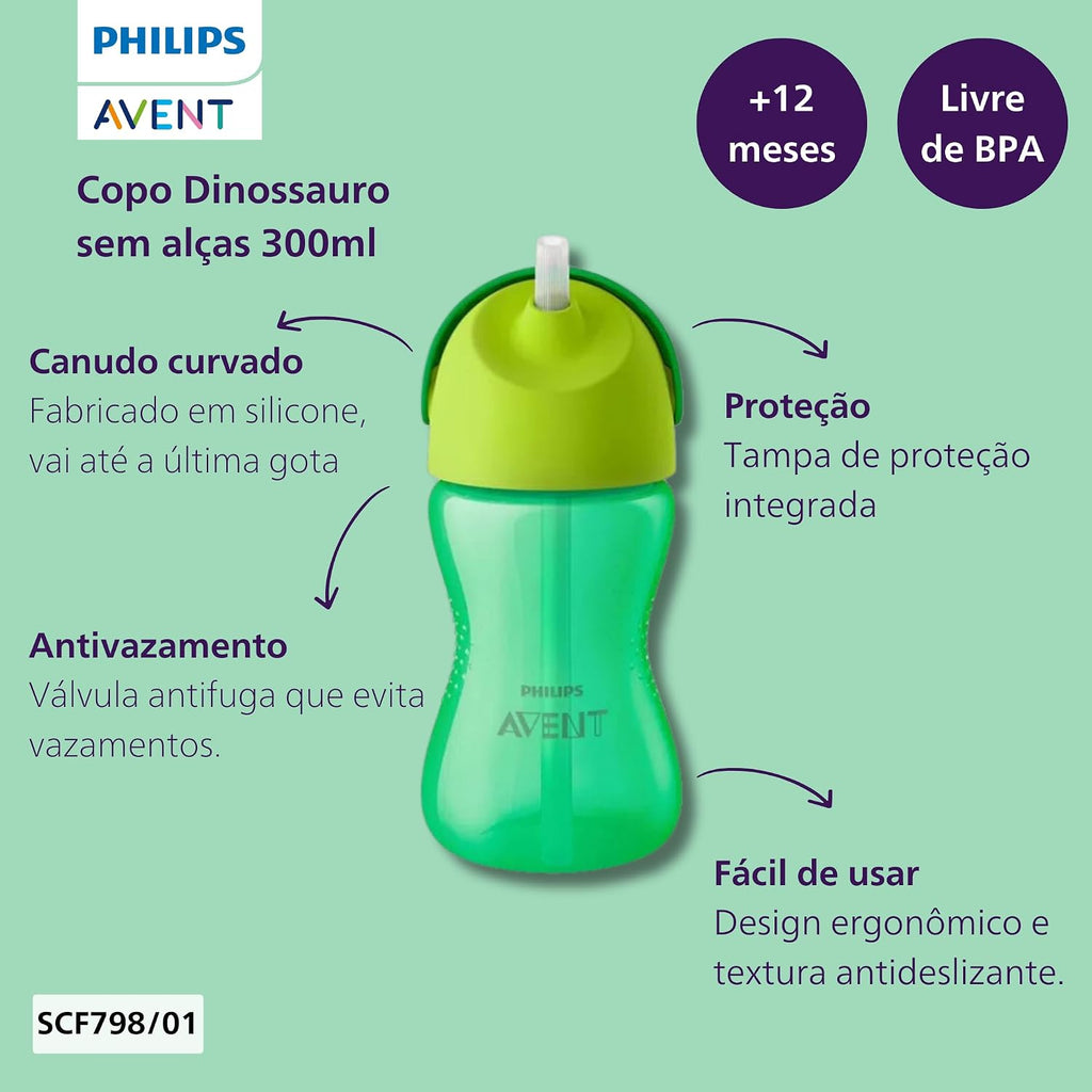 Philips Avent Straw Mug Without Handle, 12Â Months + 300Â ml — Green