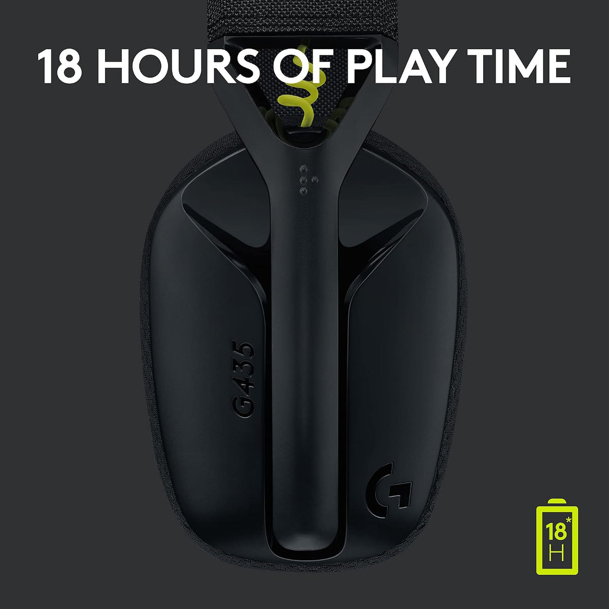 Logitech G435 Wireless Gaming Headset — Black / Neon Yellow