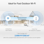 TP-Link Wi-Fi 7 Deco BE25-Outdoor Mesh WiFi BE3600Mbps, External Access Point, Dual-Band, 2 Ports 2.5Gbps, IP65, 4 Internal Antennas, Dust/Water Resistance, Pole/Wall, Alim. PoE/AC, Alexa, 1 Piece
