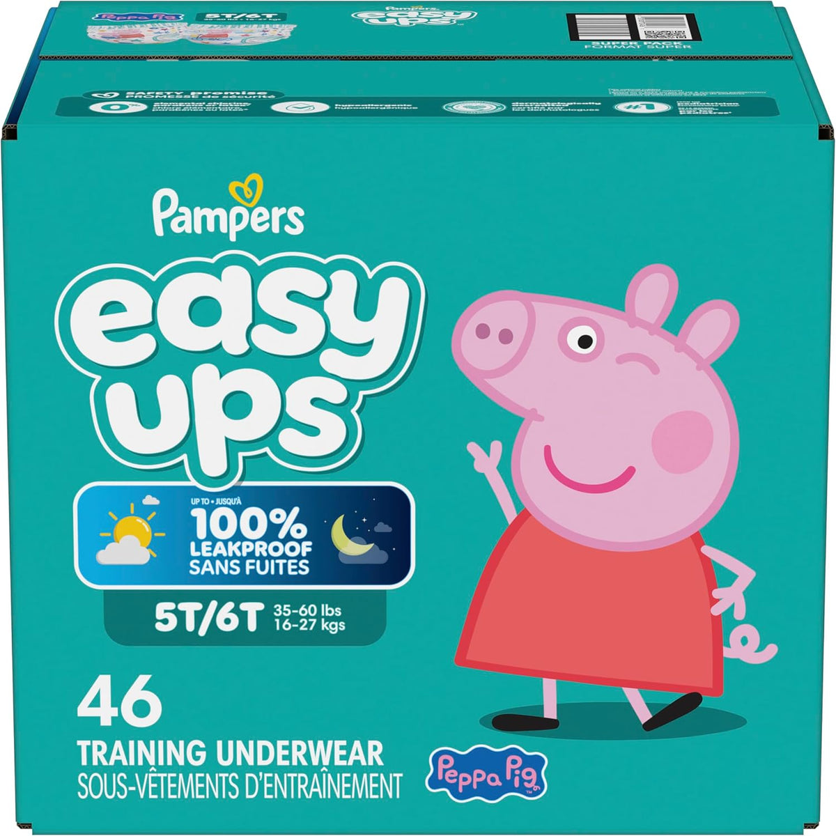Pampers Easy Ups Girls & Boys Potty Training Pants - Size 5T-6T, 46 Count, My Little Pony Training Underwear (Packaging May Vary)