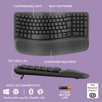 Logitech Wave Keys and Lift Ergonomic Combo — Graphite