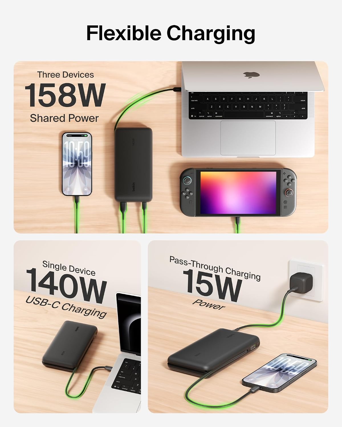 Belkin UltraCharge Pro 25000mAh 158W Power Bank Fast Charging for Laptop