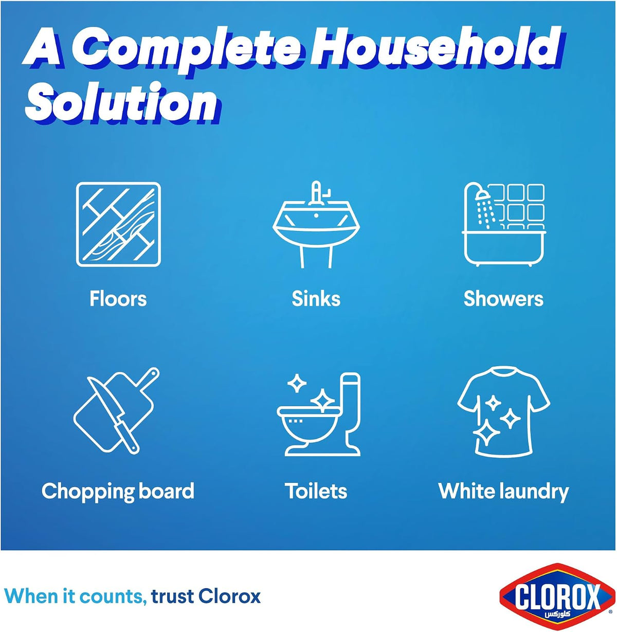 Clorox Liquid Bleach 3.78L, Kills 99.9% of Viruses and Bacteria, 48 Hours Prevents Bacteria Growth, Removes Stains — additional view 4