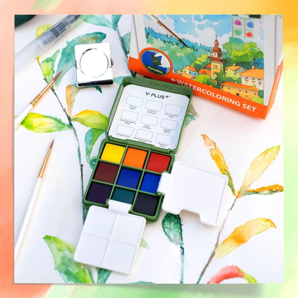 YPLUS Pocket Watercolour Painting Kit — 9 Colours