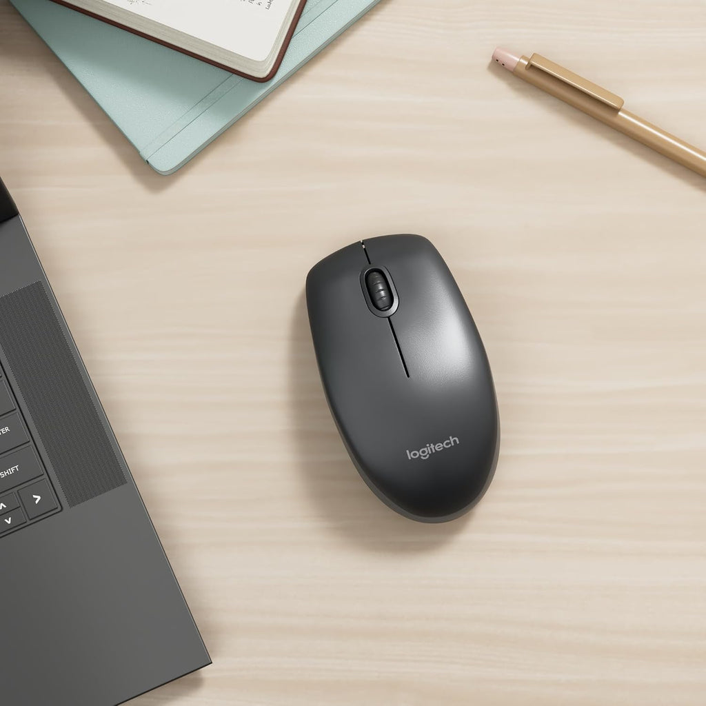Logitech B100 Wired Mouse — Black