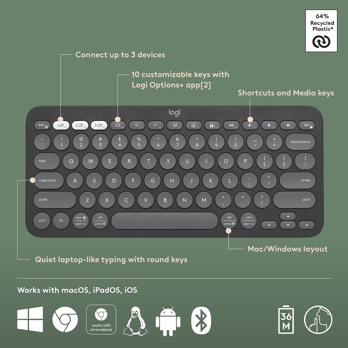 Logitech K380S Keyboard — Graphite