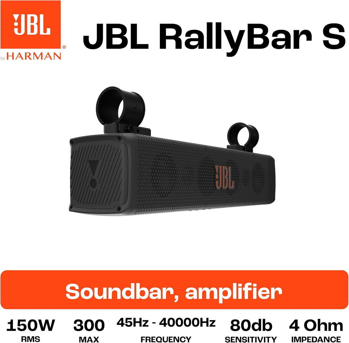 JBL RallyBar S 21-Inch Vehicle and Marine Soundbar