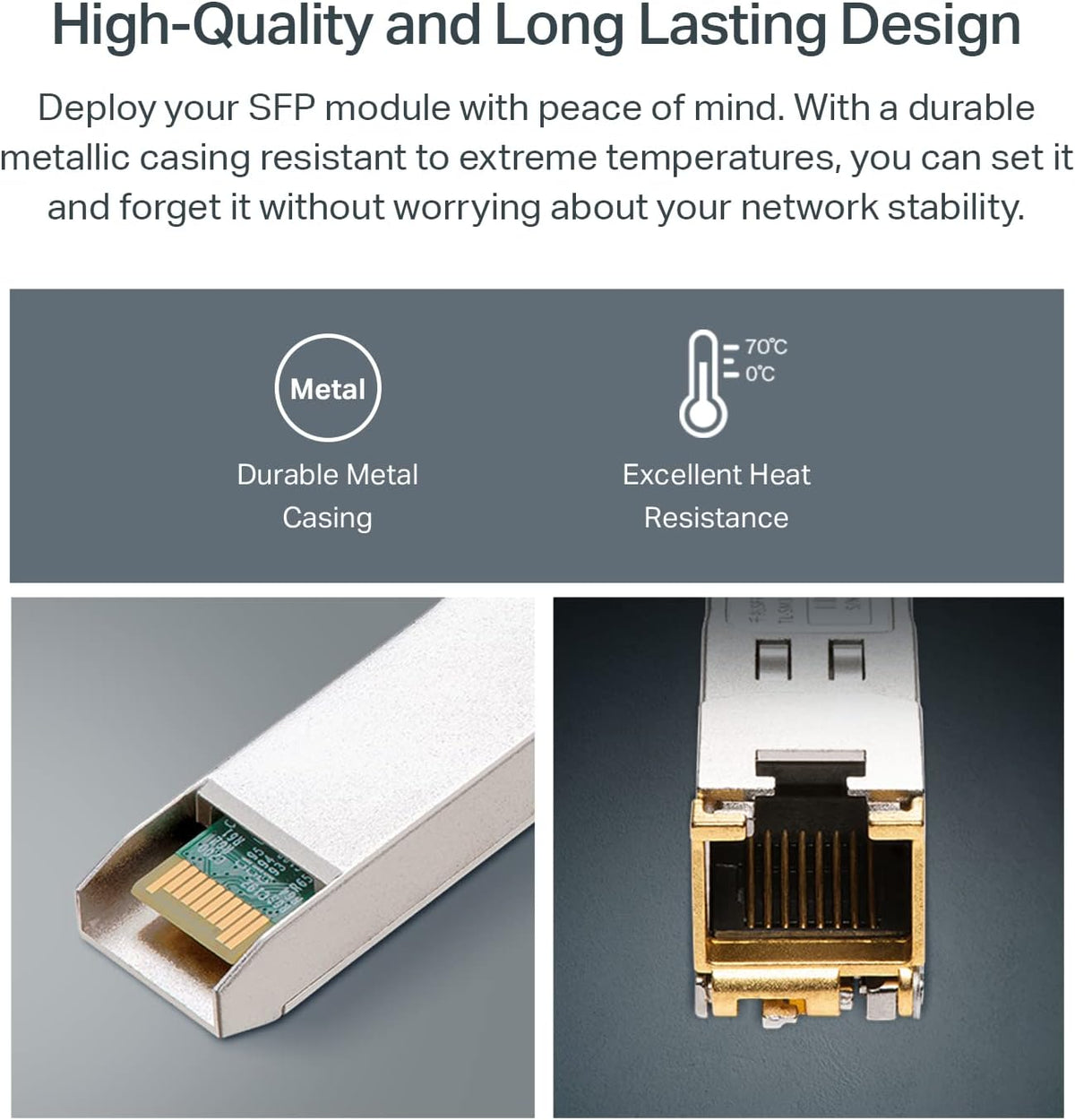 TP-Link TL-SM331T | 1000Base-T RJ45 SFP Module | 1.25G Copper SFP Transceiver | SFP to Ethernet | Plug and Play | Hot Pluggable | Up to 100m distance | | Durable Metal Casing | Versatile Compatibility