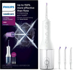 Philips SONICARE Philips Cordless Power Flosser 3000 + 2 Additional Nozzles (4 Total) White, HX3827/21 — New White + 4 Nozzles