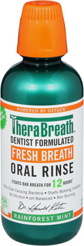 TheraBreath Fresh Breath Oral Rinse, Rainforest Mint, 473 ml — front product image
